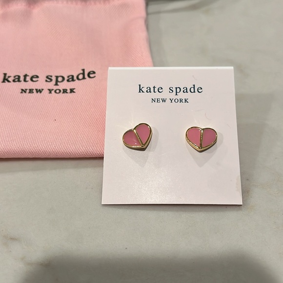 kate spade Pink Heritage Spade Small Heart Studs/NWT - Picture 9 of 11